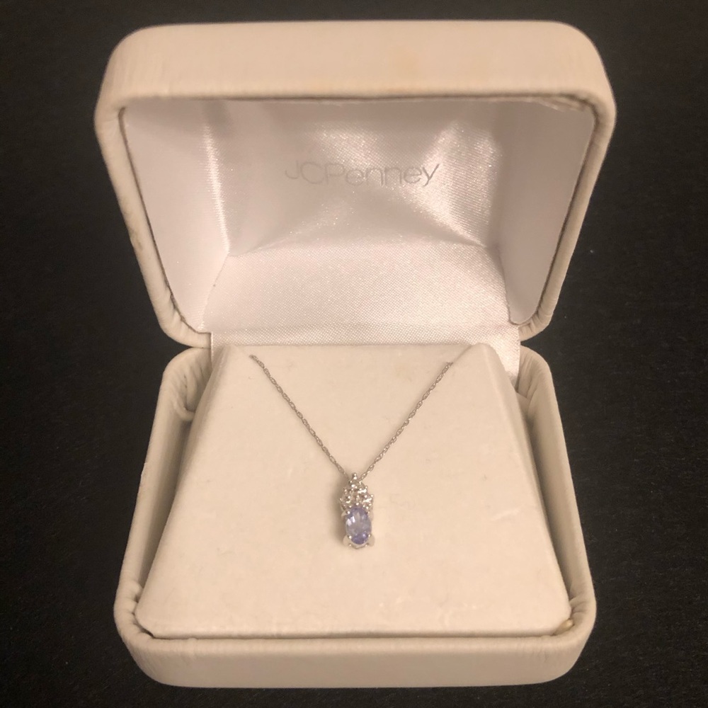 10k white gold Tanzanite necklace JCPenney brand